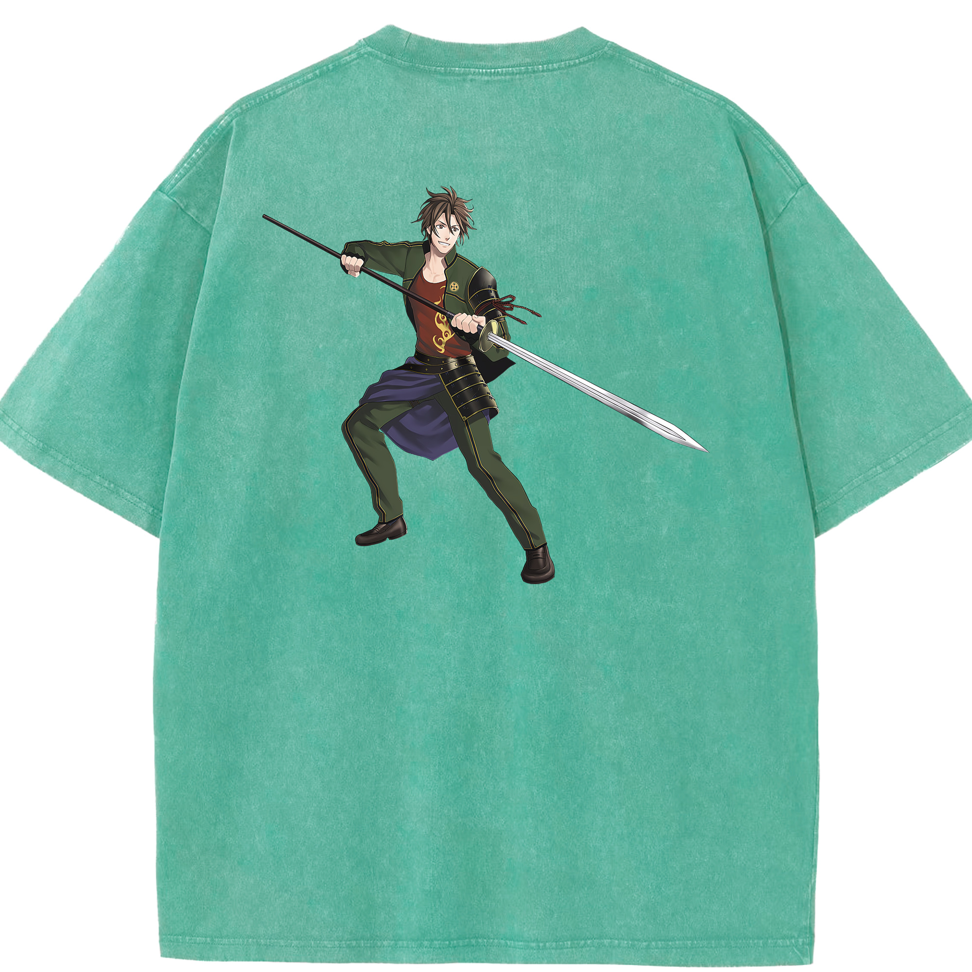 （画像用） 刀剣乱舞 Touken Ranbu 綿100% ヴィンテージ風 半袖Tシャツ（背面プリント）